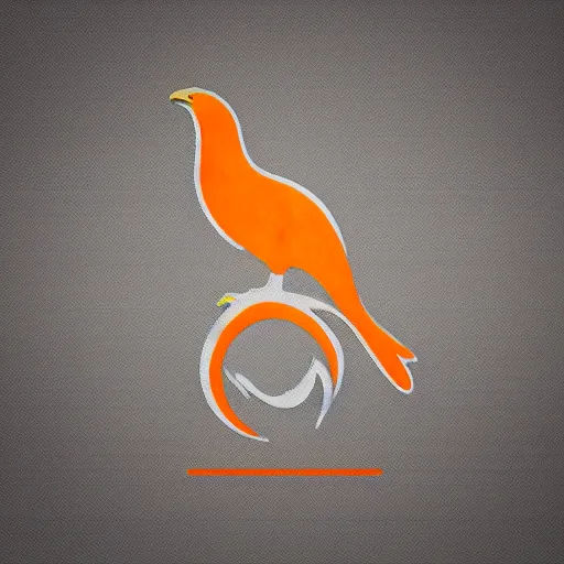 Image similar to Abstract orange high-end premium modern logo of a hawk perching on the letter H, featured on 99designs, gradient.