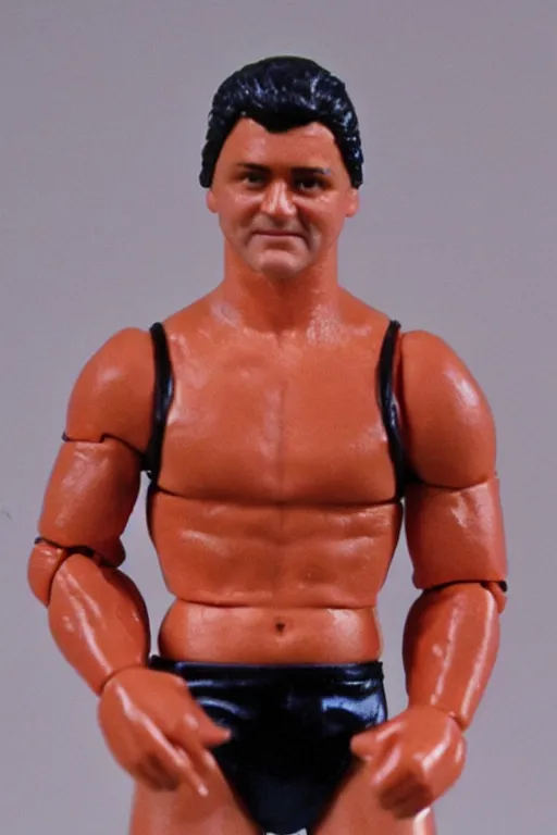 Image similar to volodymyr zelensky as a 1 9 8 0 s wrestling action figure, володимир зеленськии,