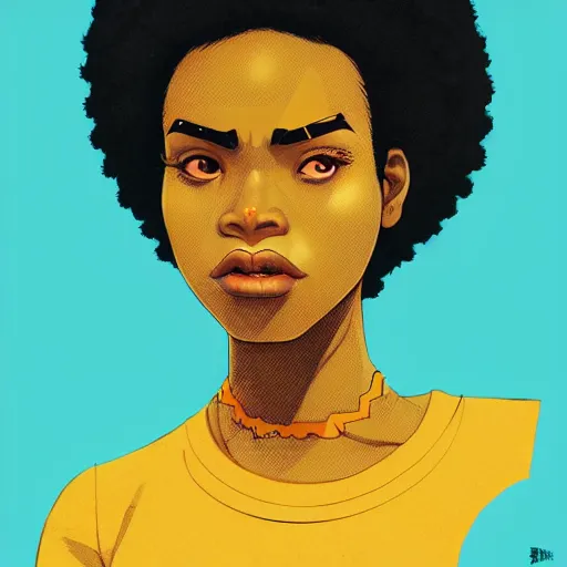 sachin teng illustration of an angry afropunk female | Stable Diffusion ...