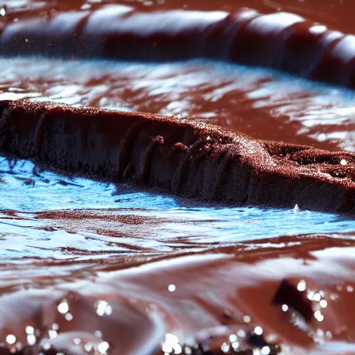 Image similar to tsunami of liquid chocolate on new york