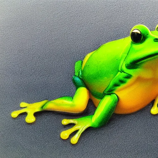 Prompt: The frog made of jelly,photorealistic