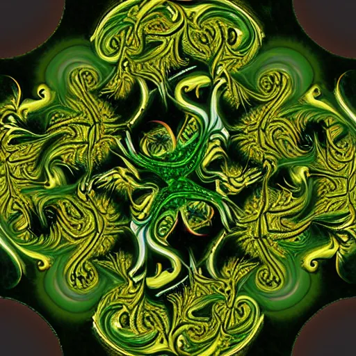 Image similar to fractal green dragon, fractal rosebuds