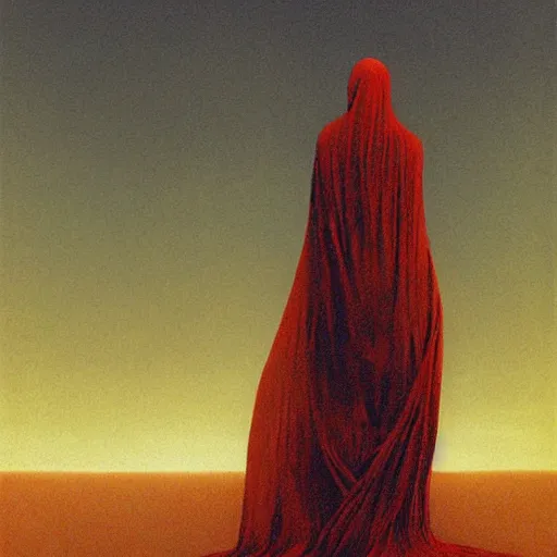 Image similar to mother, wrapped in thorns, in a desolate, charred desert, high contrast, dark red, HDR, painted by zdzislaw beksinski