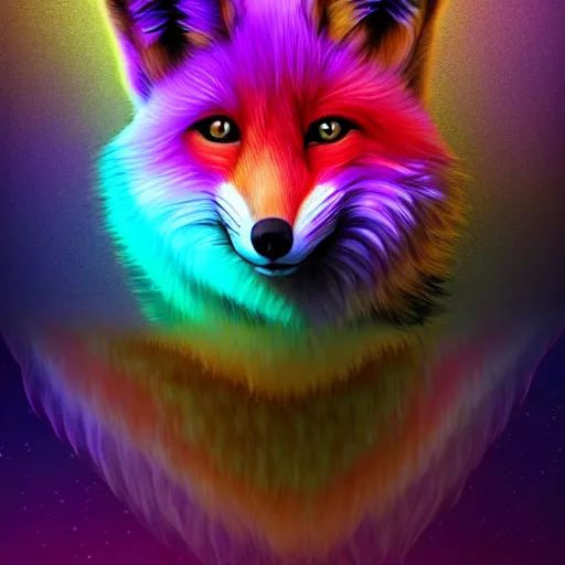 Prompt: digital fox, retrowave palette, digital world, highly detailed, electric breeze, anatomically correct vulpine, synth feel, fluffy face, ear floof, flowing fur, super realism, partial vividness, accurate animal imagery, 4 k digital art