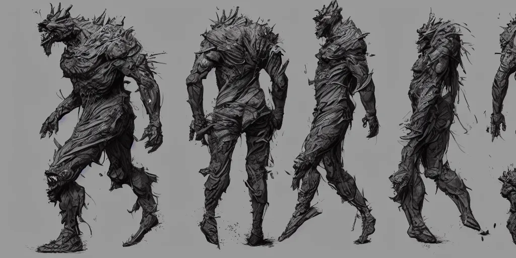Image similar to happy running cycle, character sheet, fine details, concept design, contrast, kim jung gi, greg rutkowski, trending on artstation, 8 k, full body, turnaround, front view, back view, ultra wide angle