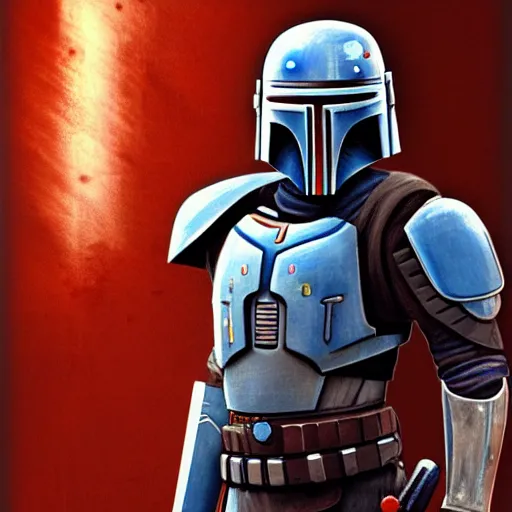 Prompt: masterpiece very detailed artwork of Jango Fett, sci fi, artstation, digital art