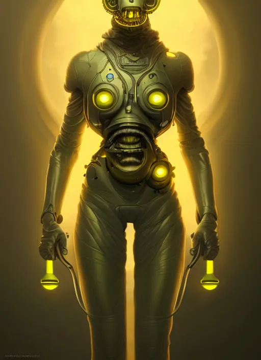 Image similar to anthromorphic lemon cyborg, diffuse lighting, fantasy, highly detailed, photorealistic, digital painting, artstation, illustration, concept art, smooth, sharp focus, in the style of tom bagshaw