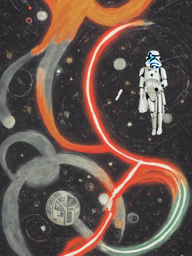 Prompt: Star Wars movie poster in the style of Hilma af Klint