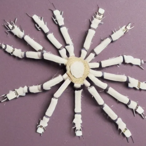 Prompt: a spider made of doll parts