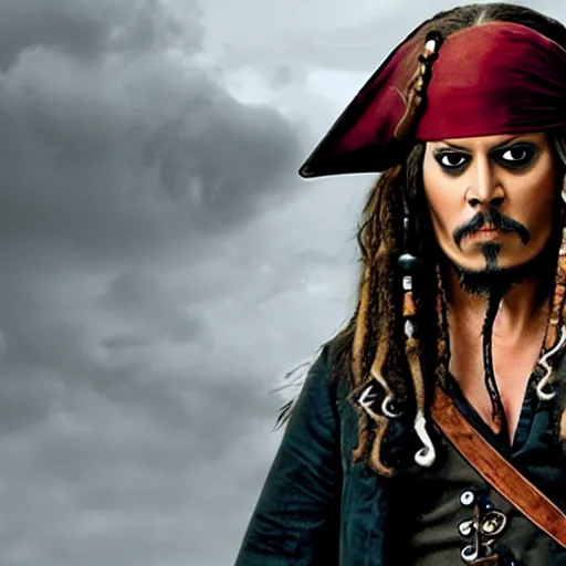 Prompt: christian bayle as jack sparrow