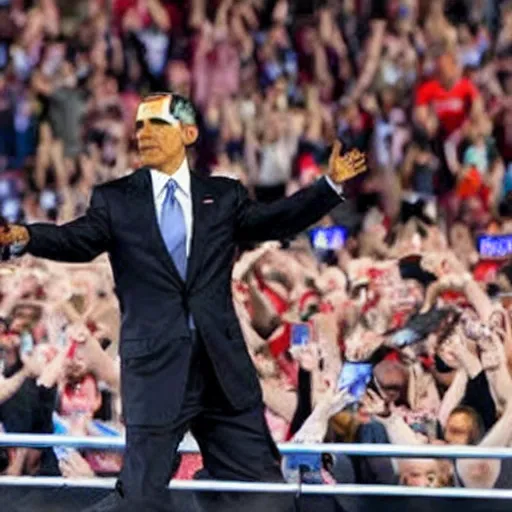 Prompt: Obama at Wrestlemania