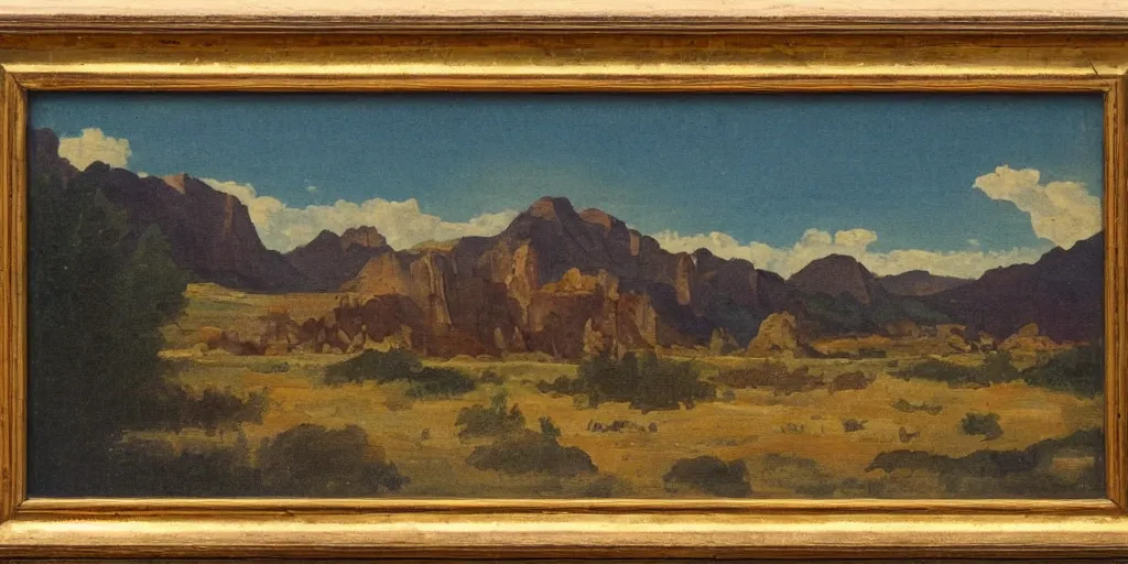 Prompt: American West scenery, XIXth century painting