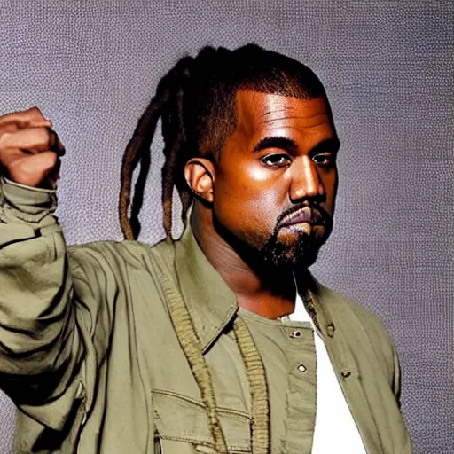 Image similar to kanye west with layed down dreadlocks