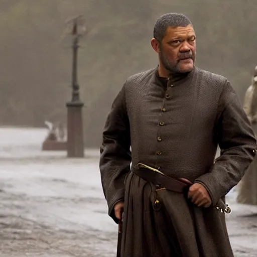 Prompt: Laurence Fishburne as the King of England, WLOP