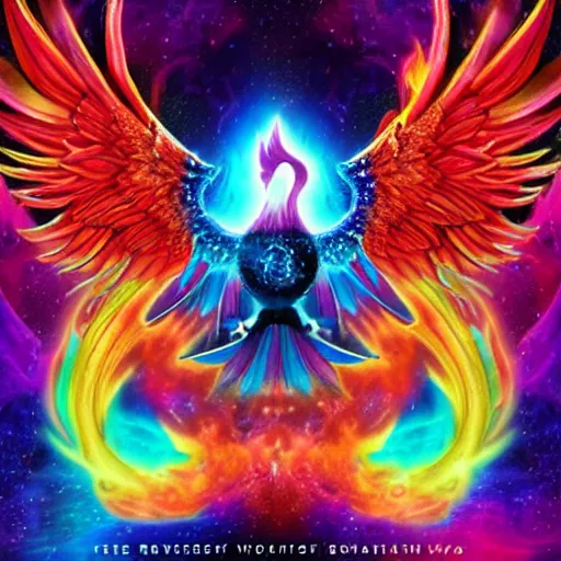 Prompt: rainbow cosmic phoenix