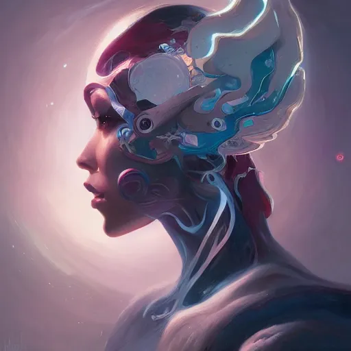 Image similar to portrait of a beautiful cybernetic emanation, side profile, by pete mohrbacher and artgerm and wlop, digital art, highly detailed, intricate, fantasy, mystical, Trending on Artstation HQ, deviantart, unreal engine, 4K UHD image