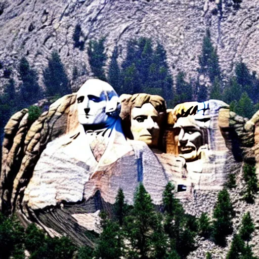 Prompt: Mount Rushmore buts it has Kanye West's face on it