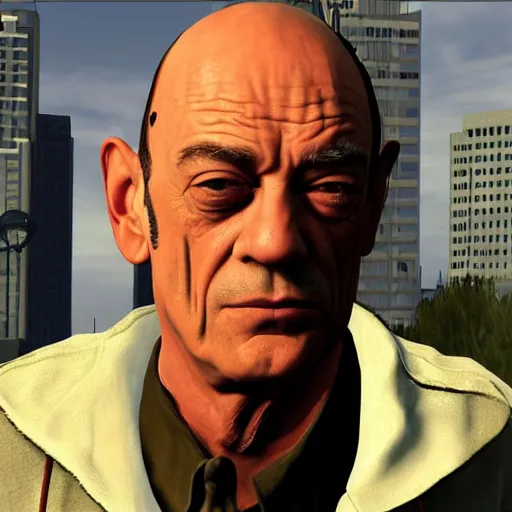 Image similar to Mark Margolis aka Hector Salamanca from Better Call Saul as a GTA character portrait, Grand Theft Auto, GTA cover art
