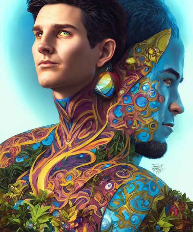 Image similar to a male earth elemental portrait, pixar style by tristan eaton stanley artgerm and tom bagshaw