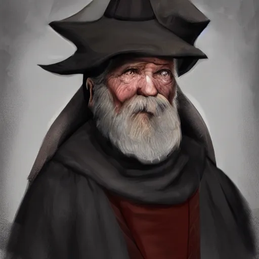 Prompt: concept art, portrait, friendly 70 years old men, humpback, grandparent, mage, medieval clothes, high detail, digital art