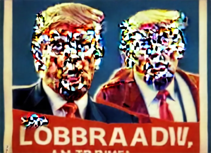 Image similar to donald trump in a communist propaganda poster promoting labour