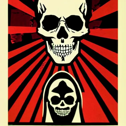 Image similar to punk rock skull, solo. by shepard fairey