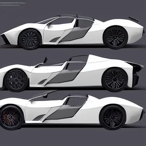 Image similar to front and back full body full height, h. r. giger supercar, ergonomic, simple. 8 5 mm, super high resolution photo. front and rear. prize winning engineering diagram.