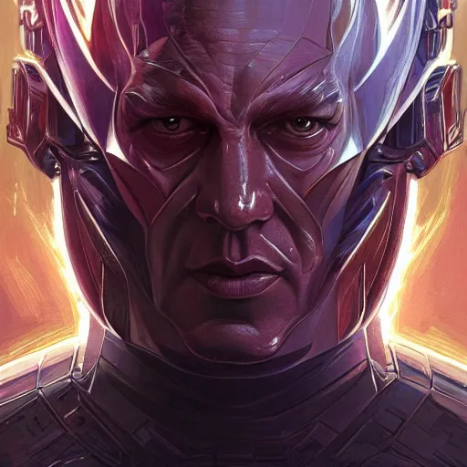 Image similar to ultra realistic illustration, wide angle shot, lex luthor as galactus, intricate, elegant, highly detailed, digital painting, artstation, concept art, smooth, sharp focus, by artgerm and greg rutkowski and alphonse mucha