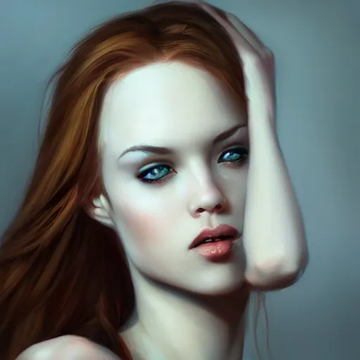 Prompt: a young woman dramatic lighting, chiaroscuro, high detail, painted by jana schirmer, trending on artstation
