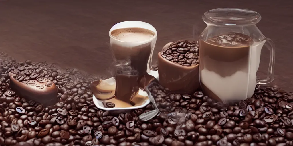 Image similar to a product picture of hundreds of coffees, photographic filter, unreal engine 5, realistic, hyperdetailed, 8 k, cinematic, volumetric lighting, very realistic effect, hd, hdr, 4 k, sharp focus, octane render, ultra detailed, high resolution, trending on artstation in the style of albert dros glowing rich colors powerful imagery