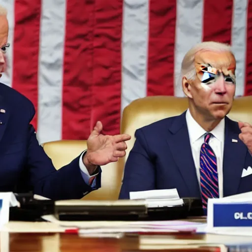 Prompt: joe Biden scaring joe Biden