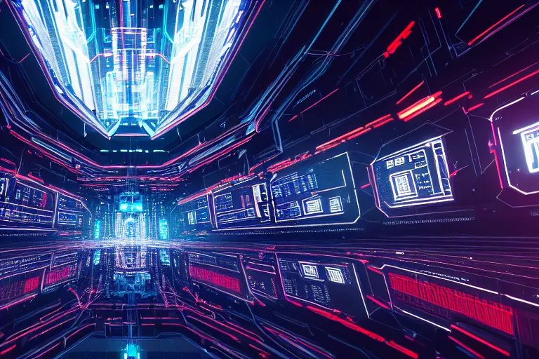 Image similar to a cybernetic cathedral overlooking an higway of data, cyberpunk, beautiful detailed, cinematic, strong lighting, hi - fructose art magazine, photorealistic, 8 k