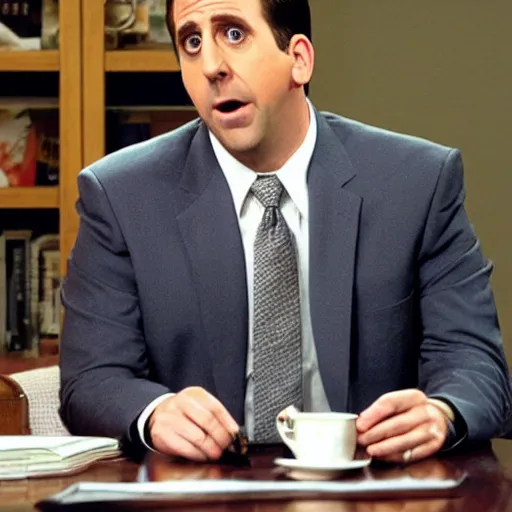 Image similar to michael scott pretending to be jim from the office