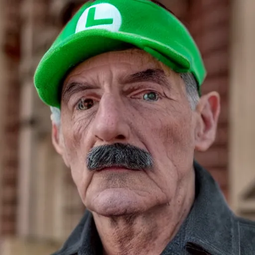 Prompt: stunning award winning hyperrealistic hdr 8 k highly detailed portrait photo of luigi as a real human