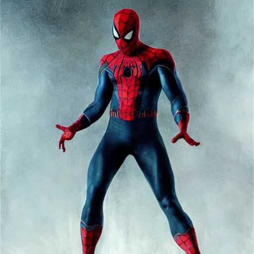 Image similar to ryan reynolds as spider - man, wearing a black and blue suit, cinematic, volumetric lighting, f 8 aperture, cinematic eastman 5 3 8 4 film, photorealistic by greg rutkowski, by stanley artgerm, by alphonse mucha