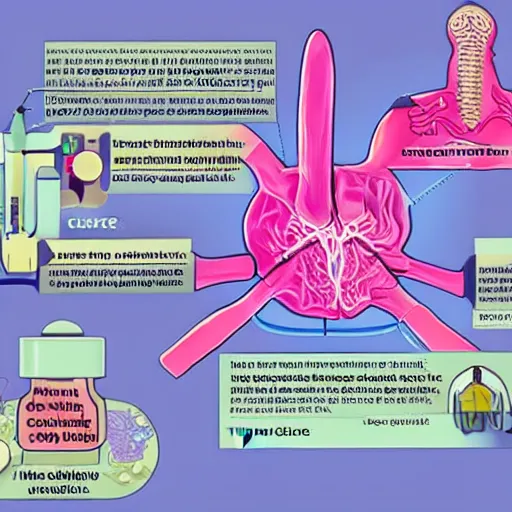 Image similar to the cure for cancer, highly detailed, scientifically accurate, diagram, English