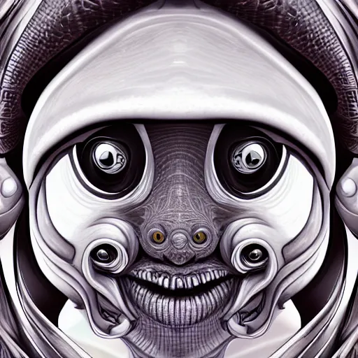 Prompt: illustration of detailed alien face, 4k, high details, detailed face