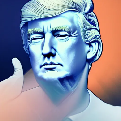 Prompt: a portrait of donald trump with gorgeous pastel balayage hairstyle, contemplating deep philosophical quandaries, as seen on artgerm, octane render, in the style of alphonse mucha, ultra realistic, highly detailed, 8 k,