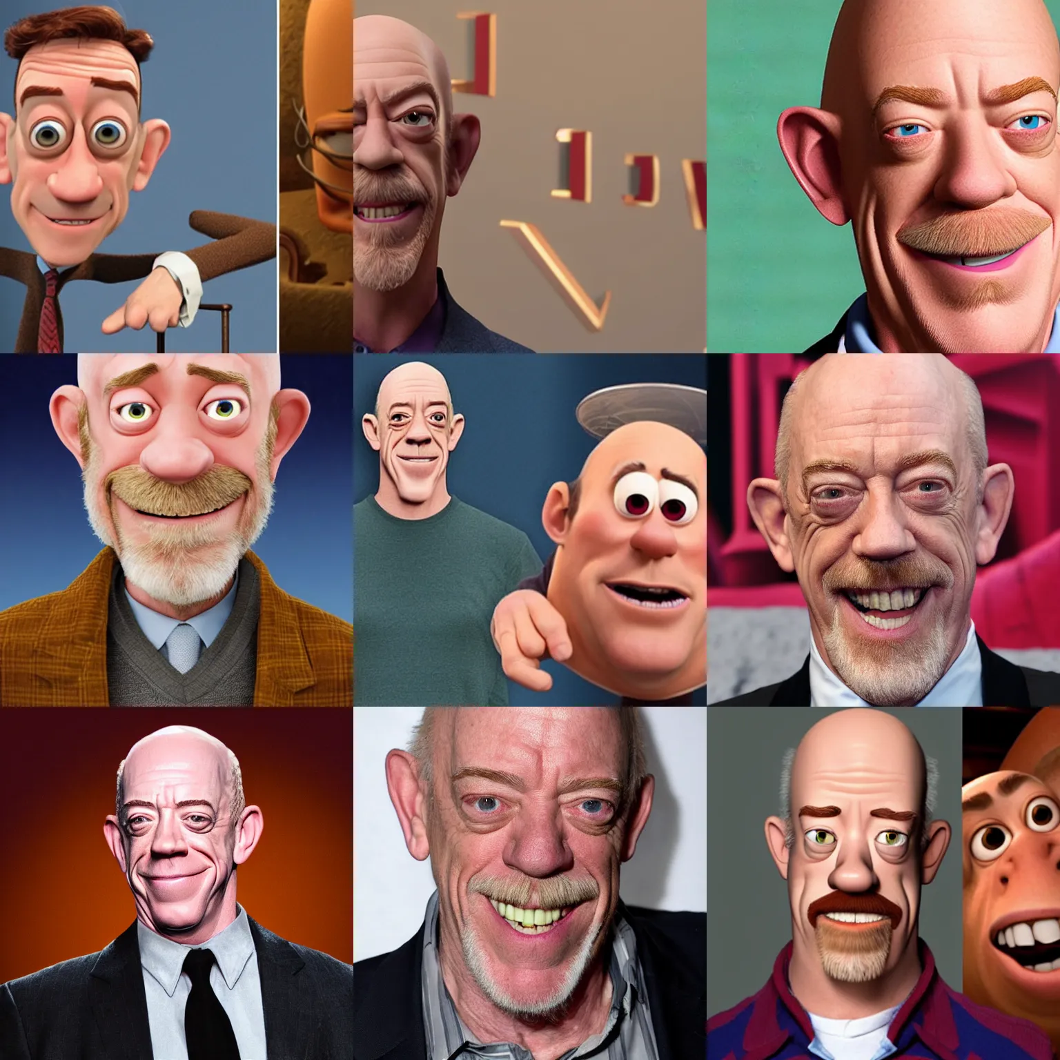 Prompt: j. k. simmons as a pixar character