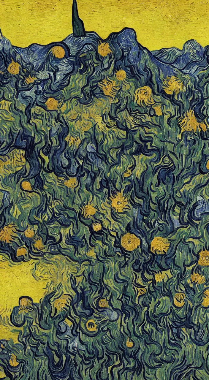 Image similar to Vincent Van Gogh style, the Mandalorian,