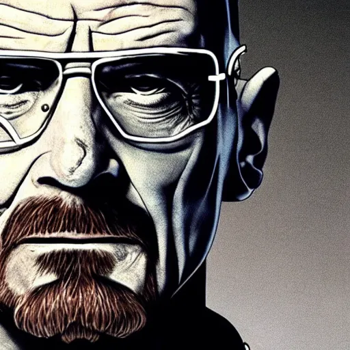 Prompt: walter white as cyborg