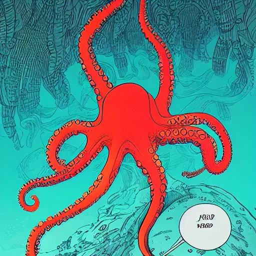 Image similar to a baby octopus by feng zhu and loish and laurie greasley, victo ngai, andreas rocha, john harris