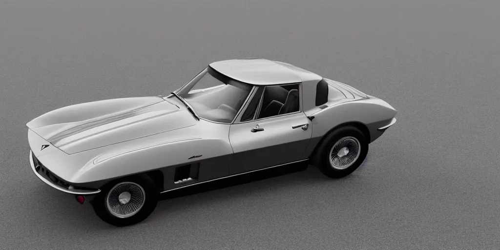 Prompt: redesign of the Corvette C2 1967, elegant, smooth, sharp focus, art style from Wang Ke and Bruce Kaiser and Scott Robertson and Dmitry Mazurkevich and Doruk Erdem and Jon Sibal