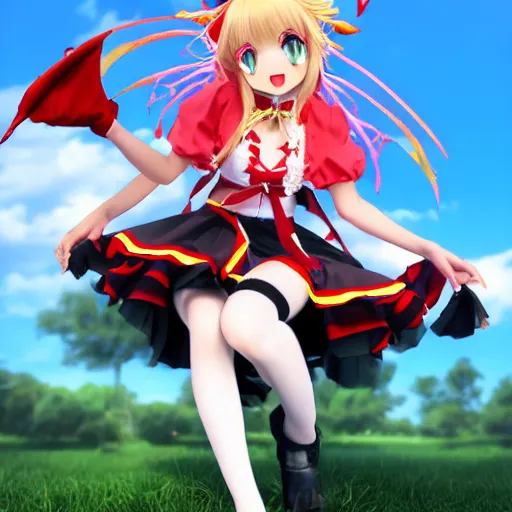 Image similar to flandre scarlet from touhou if she was a real person