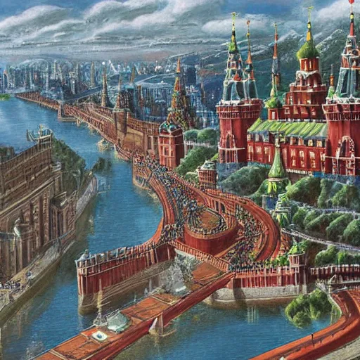 Image similar to fantasy_artwork_hyper_detailed_very_very_very_very_very_very_very_very_very_very_very_very_very_very_very_very_very beautiful painting of Dragon invasion of Moscow, matte painting