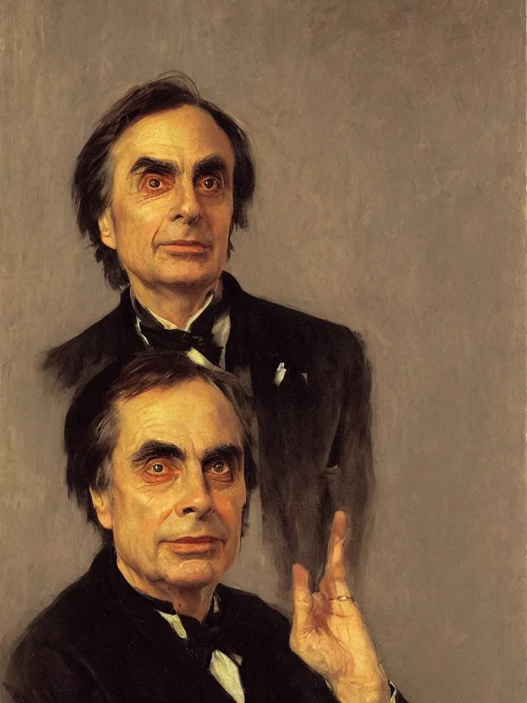 Prompt: portrait of Carl Sagan, by Ilya Repin