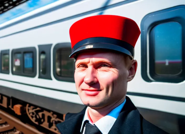 Image similar to train driver of the Russian Railways