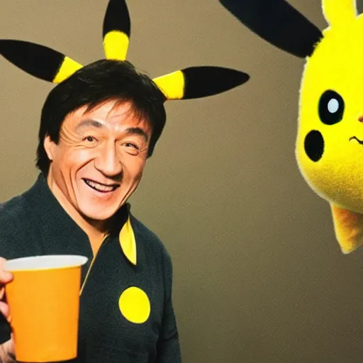 Image similar to jackie chan as a pikachu