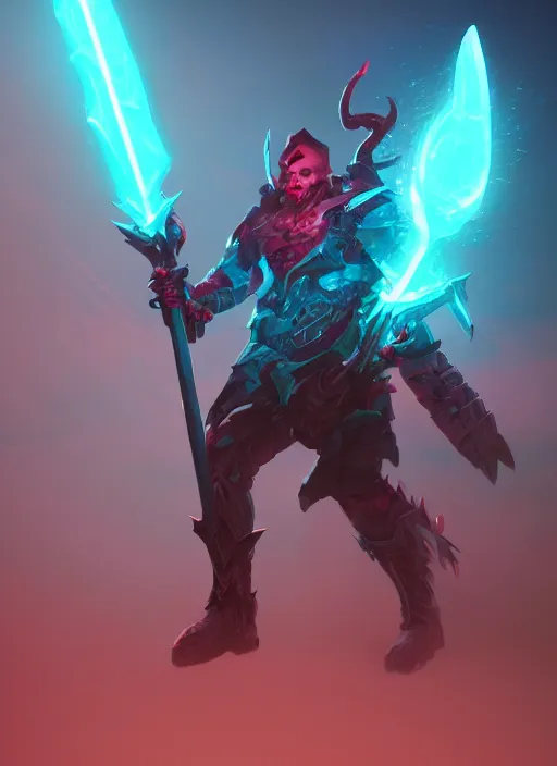 Glowing Battleaxe emanating teal energy, concept art, | Stable ...