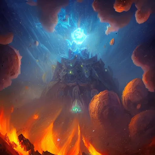 Image similar to rain of burning asteroids, hearthstone art style, epic fantasy style art, fantasy epic digital art, epic fantasy card game art